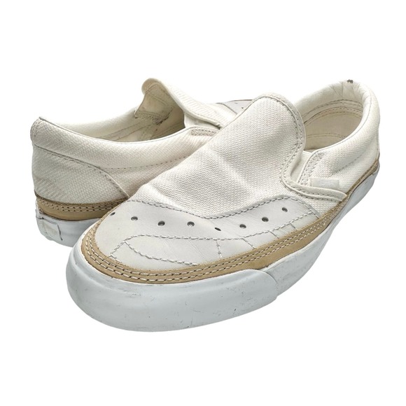 Vans | Unisex | Classic Canvas Overply Blanc De Blanc Slip On Shoes | Size 7.5 - Picture 1 of 12